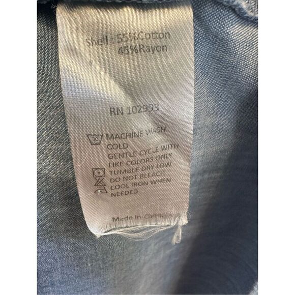 Peter Som Denim Chambray Tiered Dress Size 0 - Picture 7 of 8